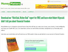 Tablet Screenshot of moneymatters.sg